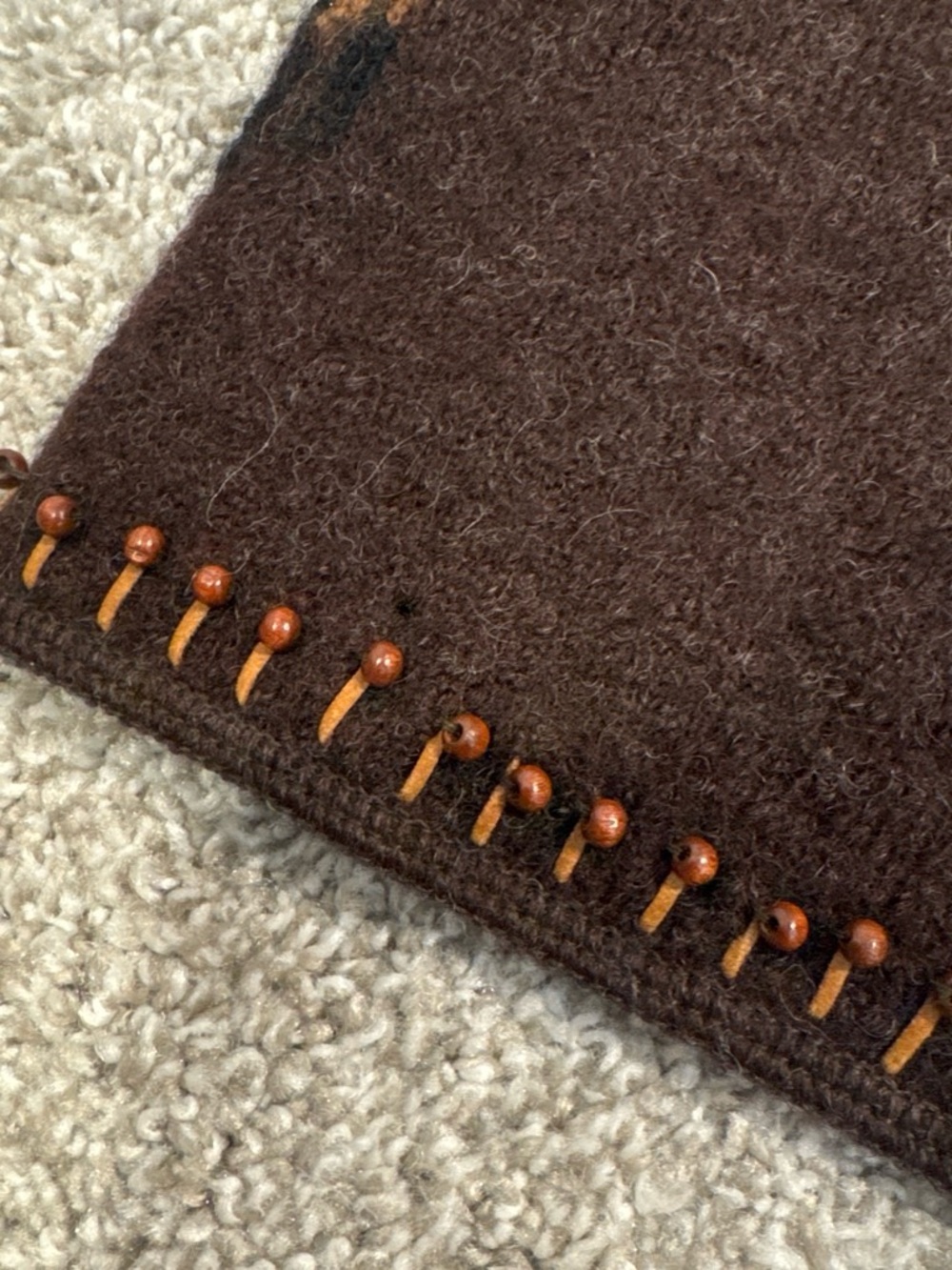 Susan Bristol Brown Wool Vest w Sheep Motifs- Farmhouse Cottage Twee Grandma - Picture 6 of 6